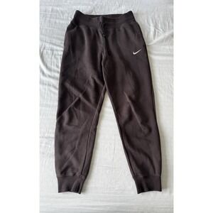 Nike Drawstring Fleece High Waisted Joggers Brown Womens Medium 28" Inseam